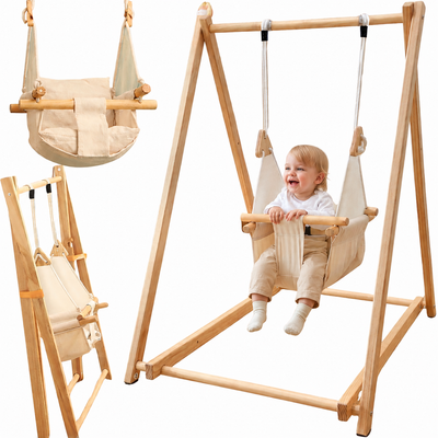 Houten babyschommel voor 6 tot 18 maanden oud